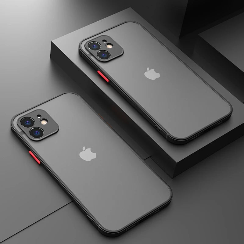 Capa Ante Choque Transparente para iPhone, Luxo Matte Phone Case, Qualquer Modelo pela metade do preço.